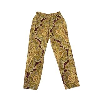Vintage Pine Cove Ornate Paisley Printed Trouser Pants Women's Size 6 90s